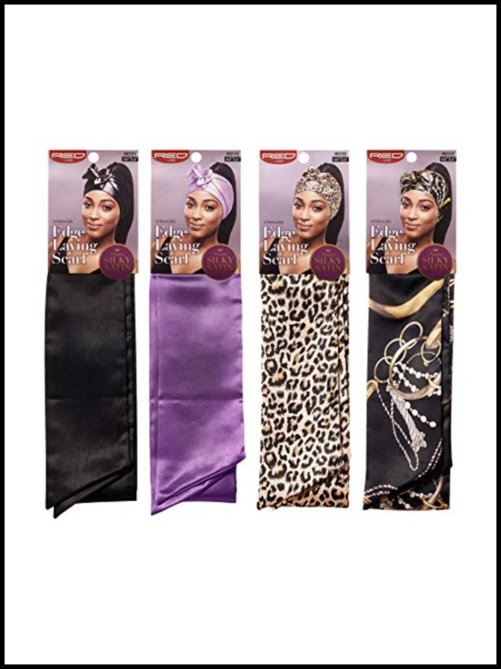 Edge Laying Satin Hair Scarf Wrap for Lace Frontal 4 Pack Silky
